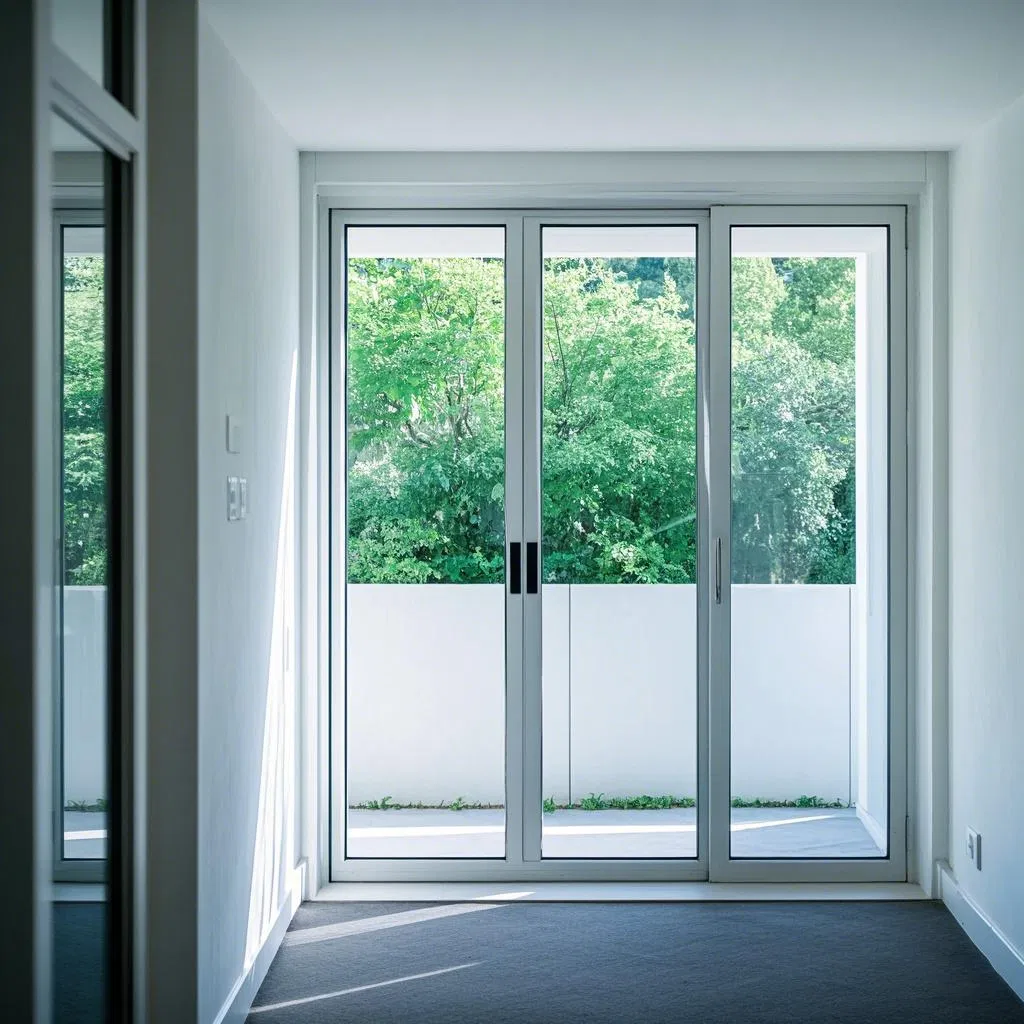 Glanzende aluminium schuifdeuren 2 mm horizontaal openingsraam Schuifdeur van glas 0