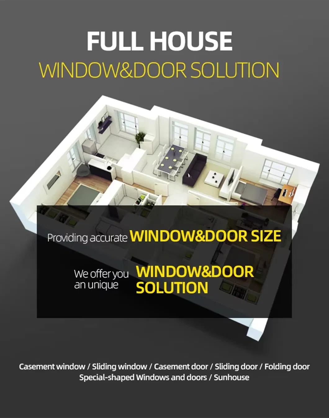 Glanzende aluminium schuifdeuren 2 mm horizontaal openingsraam Schuifdeur van glas 7