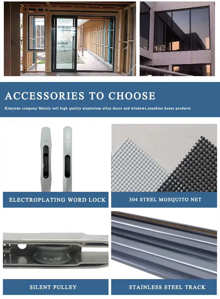 Aluminiumix glijglas balkon glijdeur zwart Franse stijl aluminium glijglas deur 7