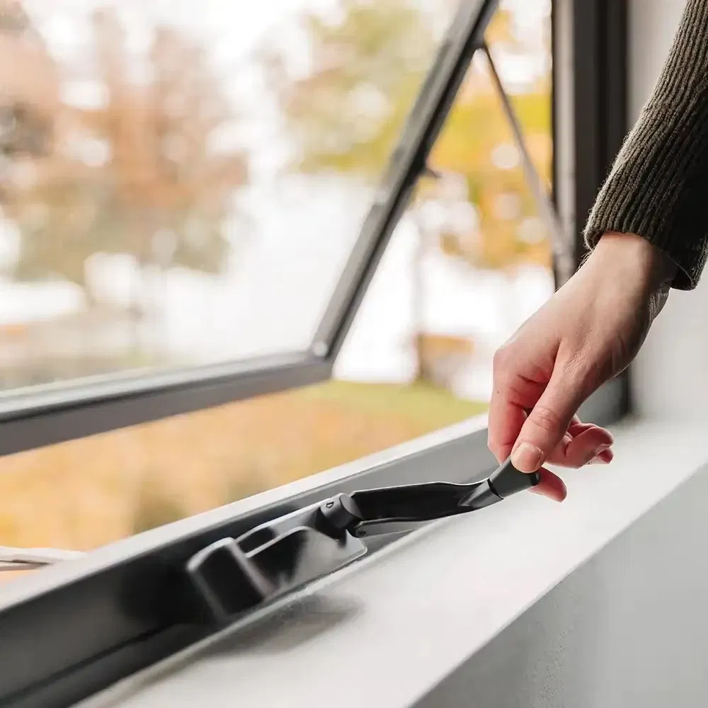 Hooggehangen dubbele glazen luifel ramen, Custom Aluminium Storm Windows 1