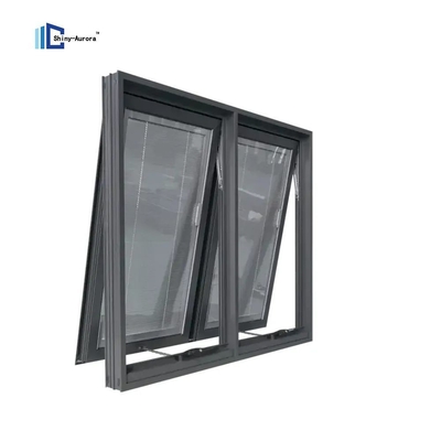 Hurricaneproof Verticaal open raam Aluminium keten Winder Awning Venster Met Louvres