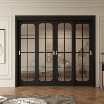 Composite aluminium glazen schuifdeur Franse stijl aluminium houten deur
