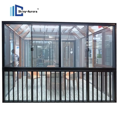 Inbraakbestendig aluminium dubbele glazen deur Custom aluminium verticale schuifvensters