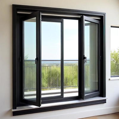 Atomic White Commercial Aluminium Casement Window Isolating Glass Aluminium Window