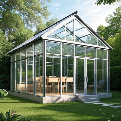 10x12 voet zonnekamers UV-bescherming Aluminium frame Zonnekamers Dubbelpaneel Isolatie