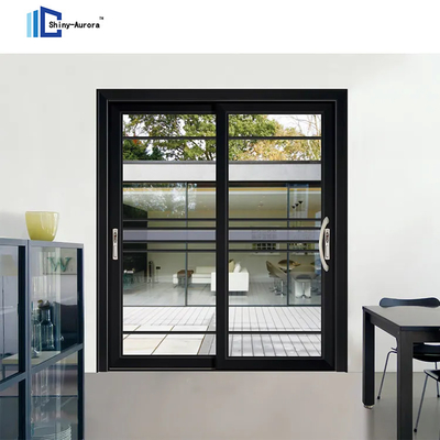 Aluminiumix glijglas balkon glijdeur zwart Franse stijl aluminium glijglas deur