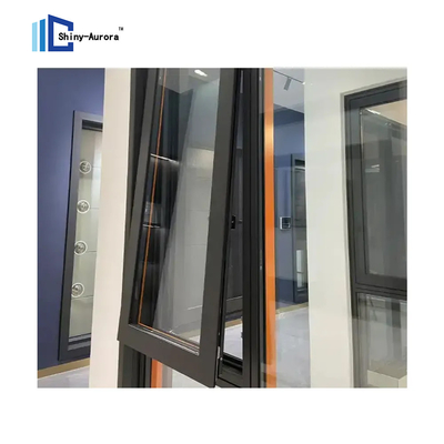 Hooggehangen dubbele glazen luifel ramen, Custom Aluminium Storm Windows